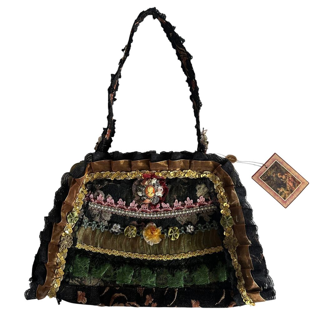 Malina NEW Victorian Bag Floral Tapestry Kisslock Purse Retro Handbag NWT
